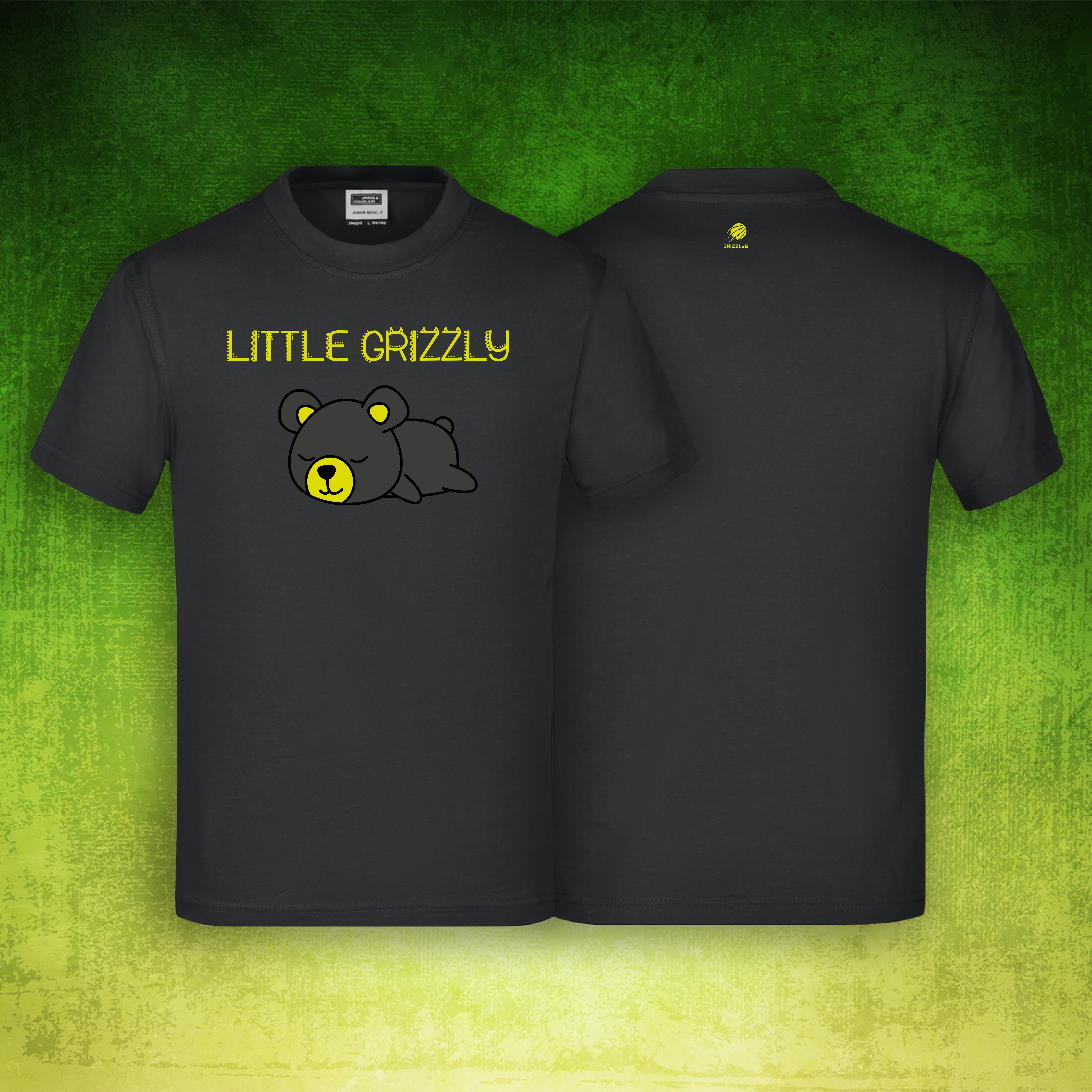 Kids Premium Shirt Schwarz Little Grizzly